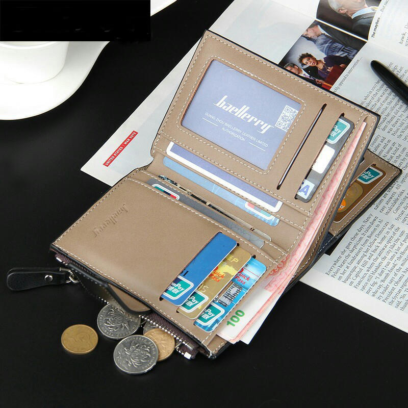 Короткий бренд мужские кожаные кошельки доллар мужской держатель для карт кошелек для монет карманы на молнии мужской клатч KTY