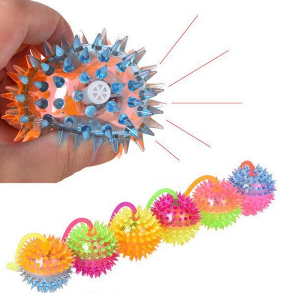 1 Pc Glowing Ball Toy Led Light Up Flashing Soft Prickly Massage Ball Elasticity Fun Toys  Squeeze Toys
