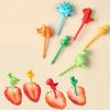 Вилка для фруктов с животными, пищевой пластик, мини-мультфильм, детский торт, фруктовая зубочистка, бенто, обед, аксессуары для бенто, украшение для вечеринки