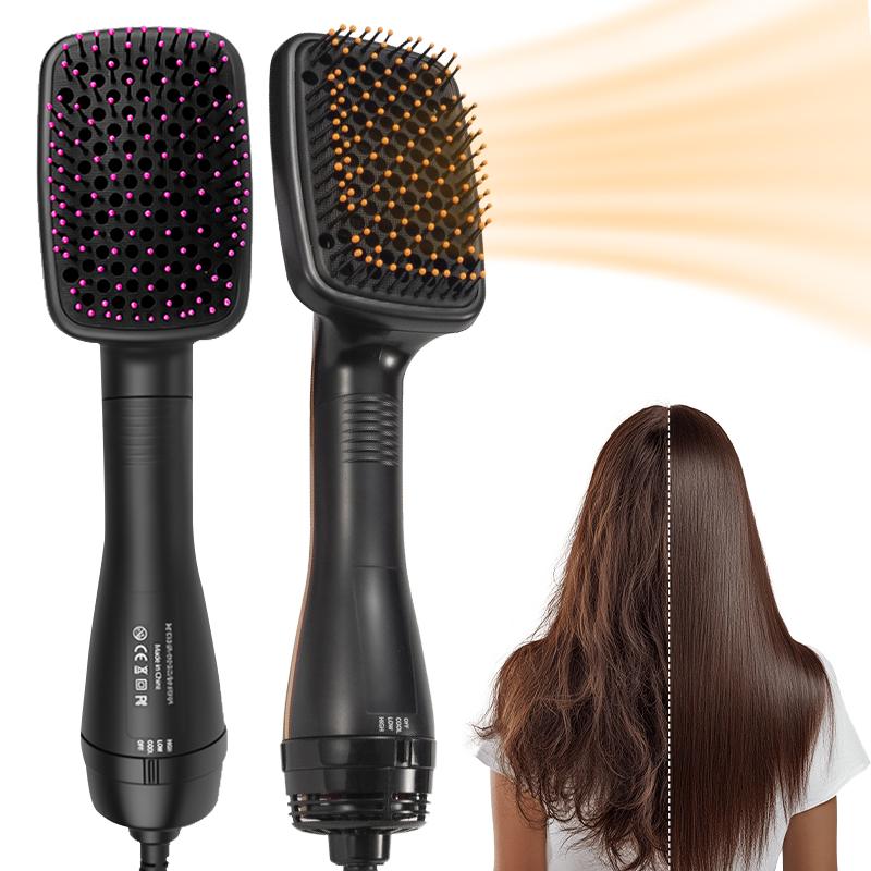3 Modes Adjustable Hair Dryer 10 Levels Smart Temp Multifunctional Hair Curler Nylon Bristles Anti-frizz Professional Hair Brush