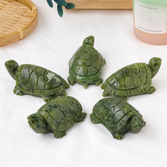 Статуэтка черепахи из искусственного кристалла, положительная целебная энергия, ручная работа, зеленая статуя черепахи из натурального камня, украшение для домашнего офиса и рабочего стола, орнамент