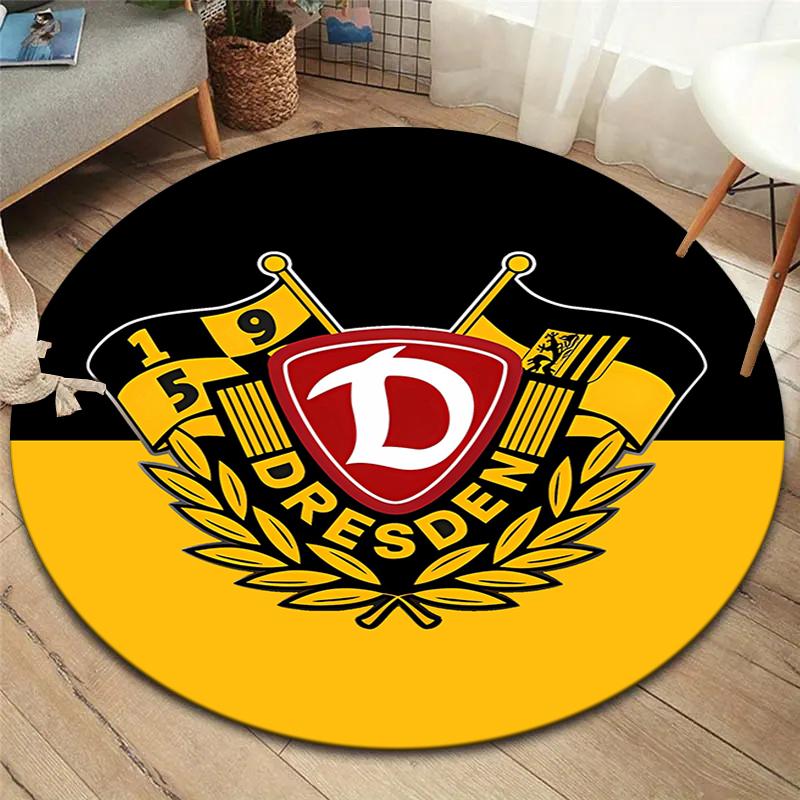Круглый ковер SG Dynamo Dresden, Ковер для гостиной, спальни, дивана, игровой комнаты, Нескользящий коврик для пола