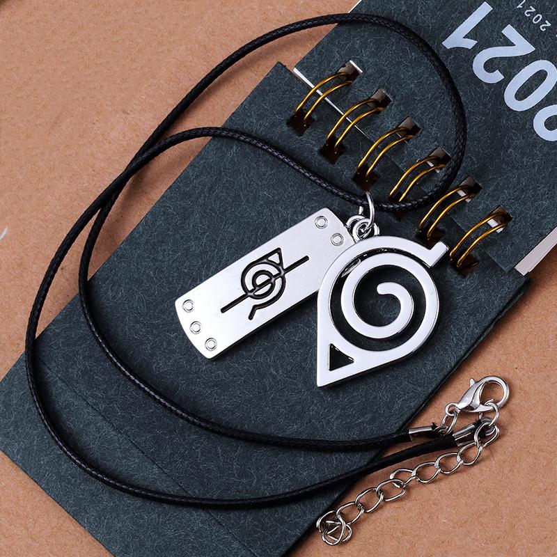 Модное ожерелье с подвеской «Коноха», классические аксессуары японского аниме, косплей, Акацуки Итачи, мультяшные украшения, мужская цепочка, подарки