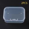 2 шт., прозрачная коробка для хранения, квадратный чехол для мелких предметов, упаковочные коробки, контейнер для ювелирных изделий, бусин, органайзер для разной мелочи, рыболовные инструменты