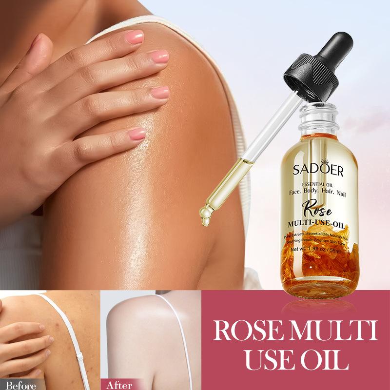 Роскошное сухоцветное розовое многофункциональное массажное масло 55 мл для питания тела с эфирными маслами