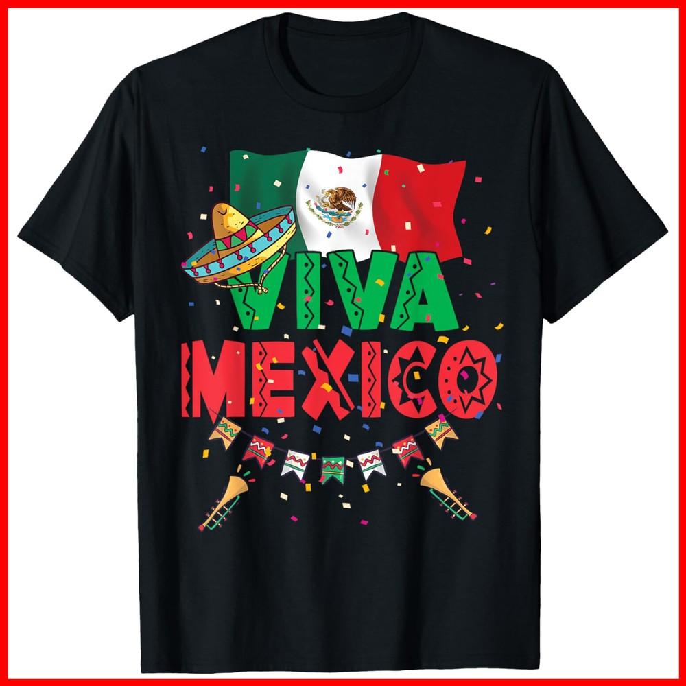 Viva Mexico Mexican Independence Day Independencia De Mexico Black T-Shirt Unisex T-Shirt