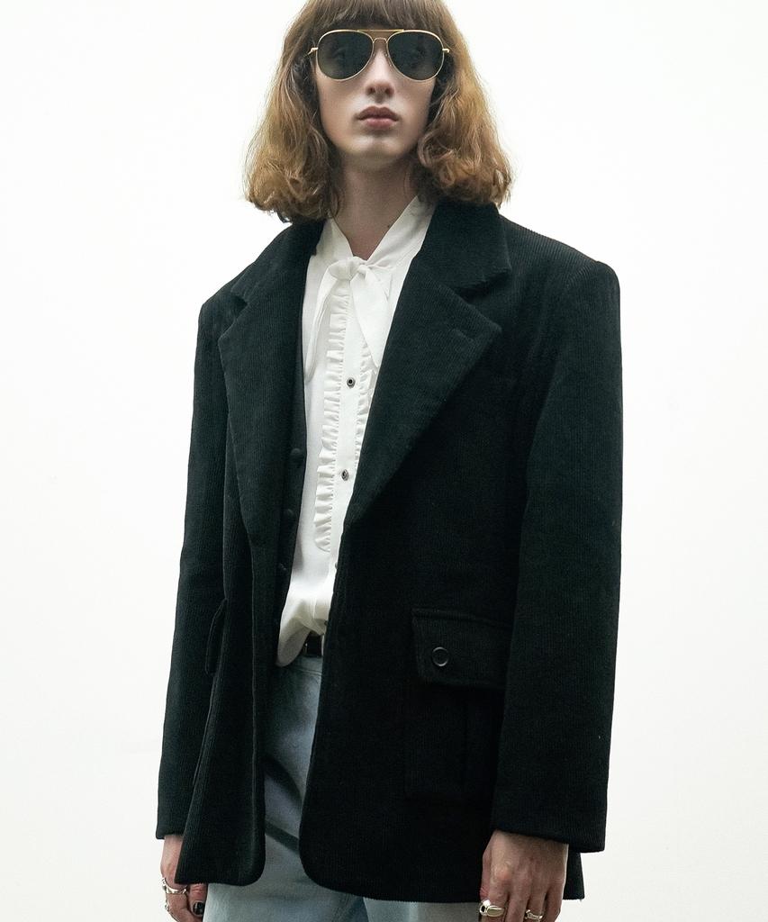 Untage Corduroy Blazer [Black(Unisex)]_Uto-Fb91