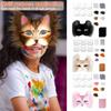 29Pcs/Set DIY Cat Face Guard Kit with Faux Fur Felt Cloth Paintable Animal Half Face Shield Halloween Carnival Role Play Masquerade Party Prop