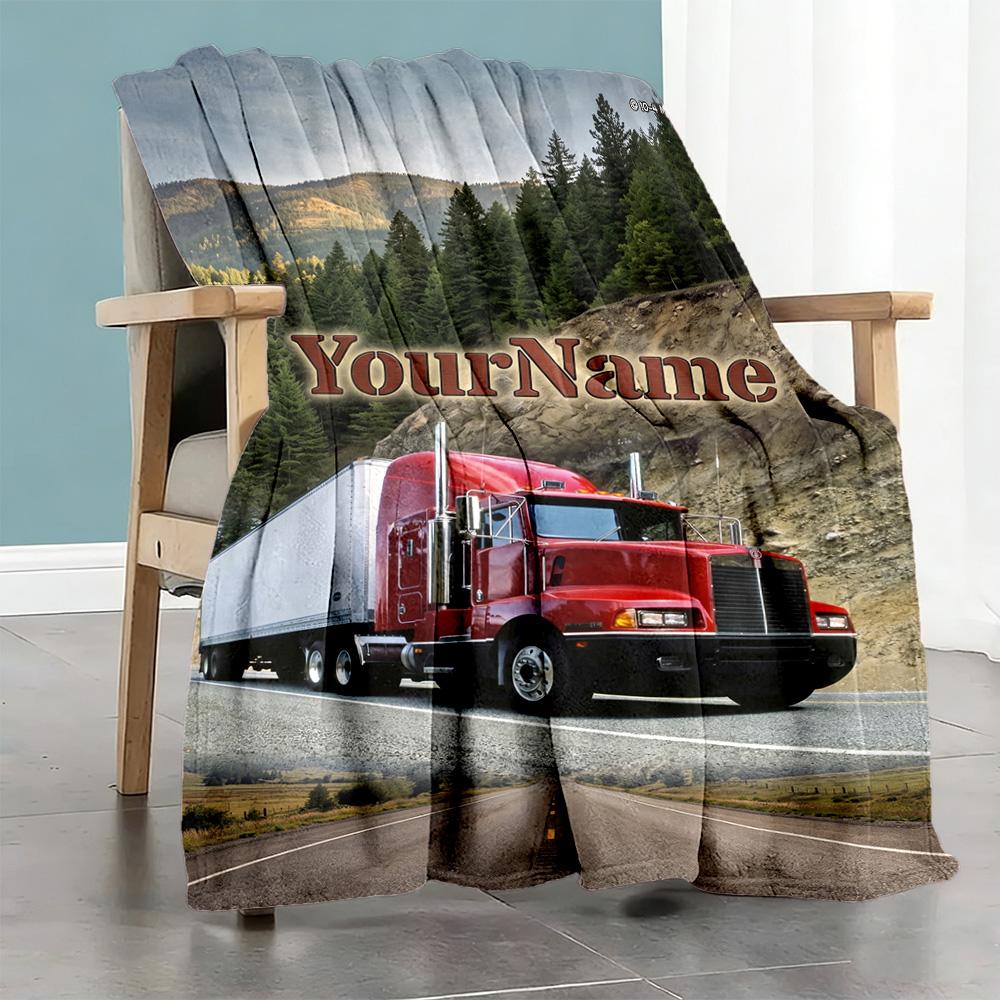 Peterbilt Heavy Trucks Personalized Name Blanket Throw Personalized Blanket Warmthful Decor Suitable for Home Decor Sofa Chair Seaside All-Season Use