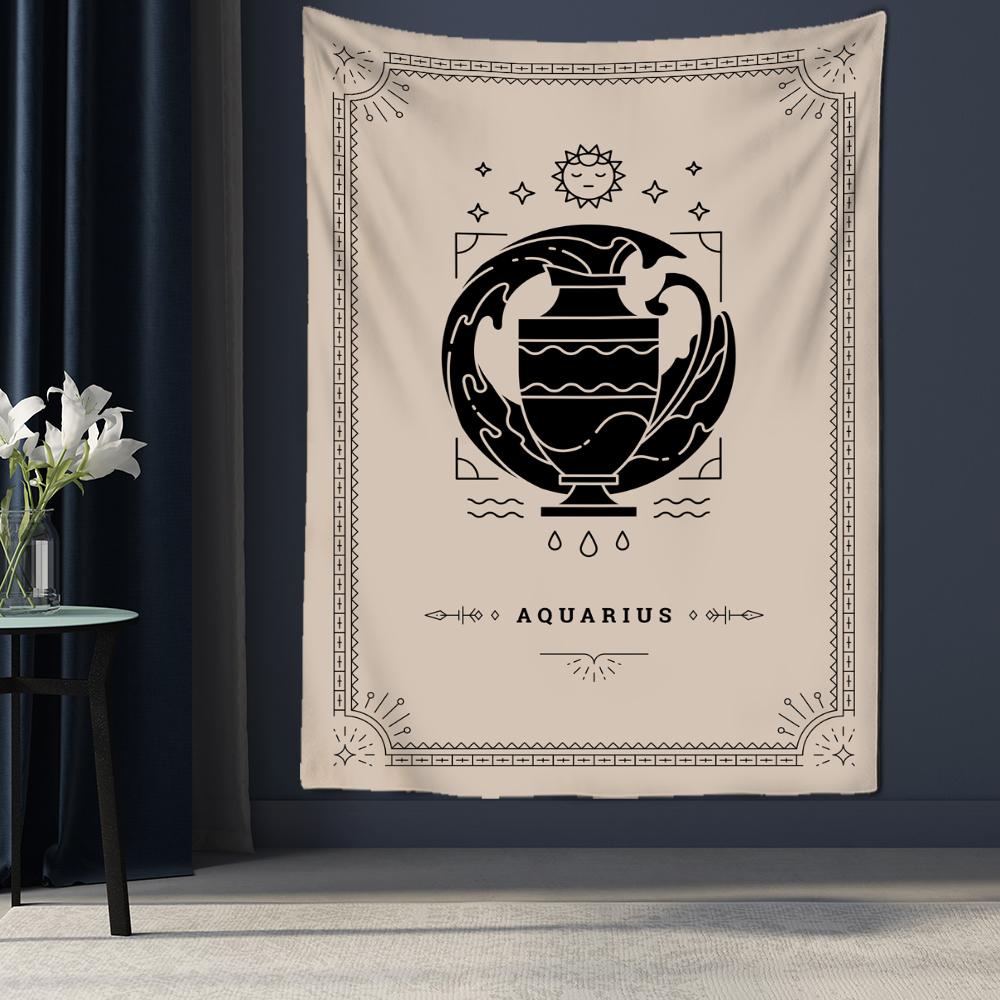 Гобелен «Двенадцать созвездий Таро», настенный психоделический волшебный богемный стиль, матрас в стиле хиппи, искусство домашнего декора