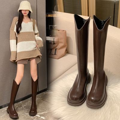 Хуэйчжоу женская обувь толстоподошвенные ботильоны с V-образным вырезом женские ботильоны на скрытой платформе женские тонкие ботильоны женские ботинки