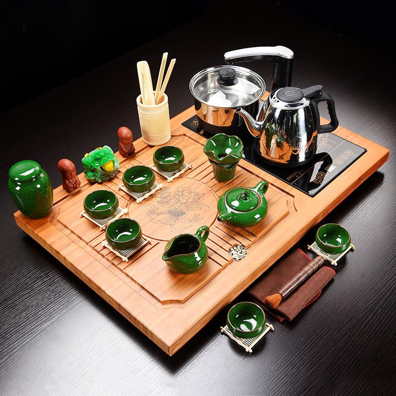 Чайный сервиз кунг-фу, чайник, высококачественный китайский однотонный чайный поднос, бытовая чайная доска, чахай/чайный столик, все товары