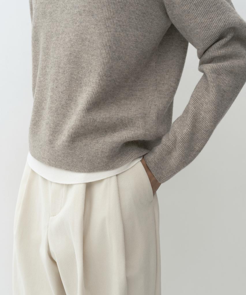 MUSINSA STANDARD [Victoria Wool] Minimal Ribbed Crop Knit [Oatmeal]