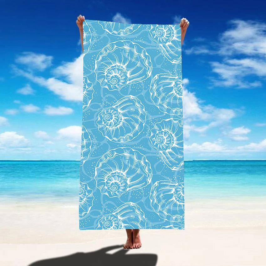 Microfiber Printed Beach Towels, Double-Sided Velvet Quick-Drying Beach Towels, Beach Swimming Beach Towels