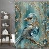 Креативная шторка для душа Blue Bird Tree Jewel, Декоративная шторка для душа для ванной комнаты, Водонепроницаемая шторка для душа с крючками