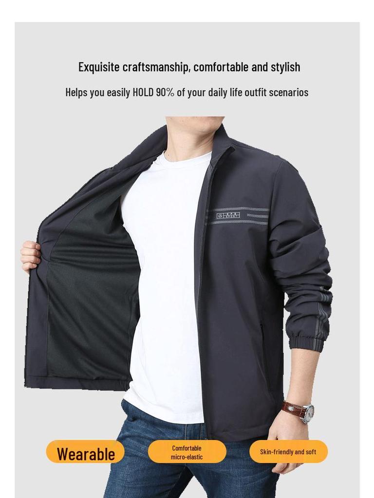 Men's Stretch Casual Solid Color Autumn Jacket, 2025 Trend