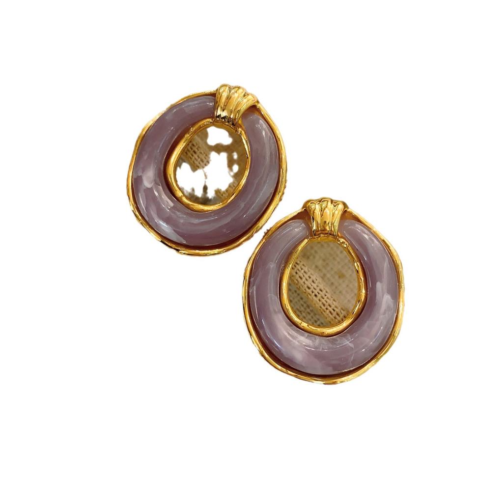 Серебряные игольчатые овальные серьги Простой дизайн Серьги из смолы Sense Fashion Personality Temperament Серьги