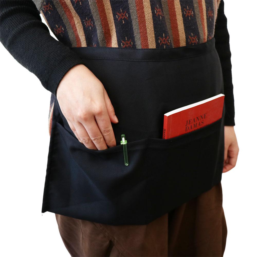Black Half Apron Waterproof Server Apron Short Aprons Waist Apron  Men