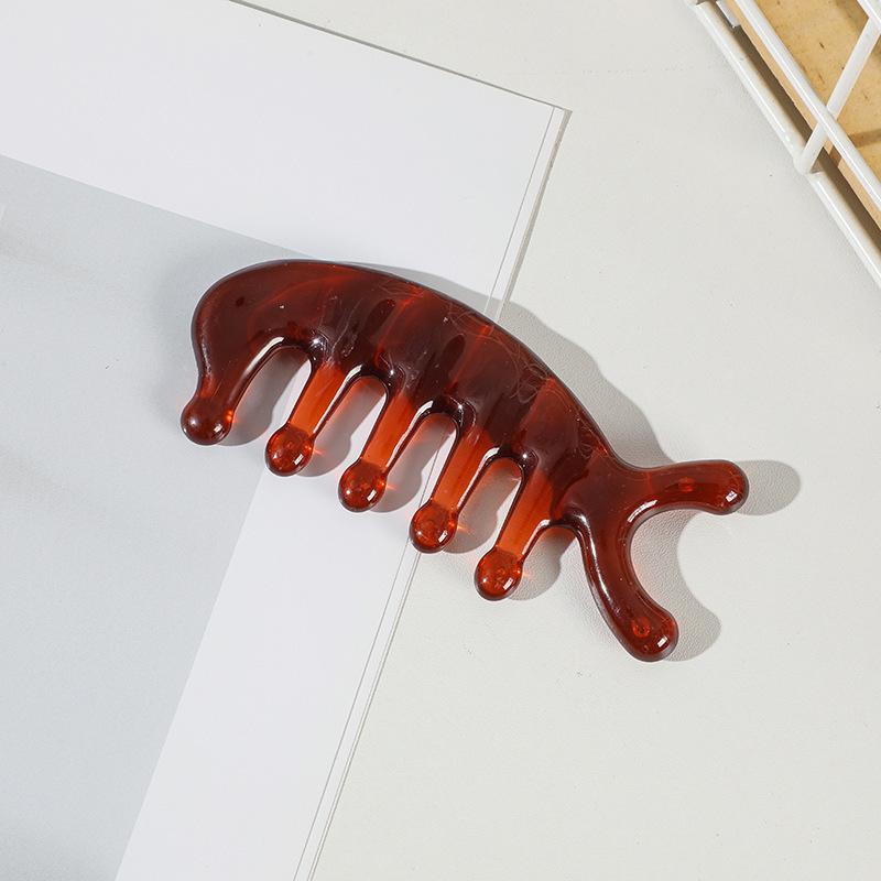 Resin Meridian Head Comb Improving Soft Teeth Hair Brush for Daily Head Relaxation Hair Care