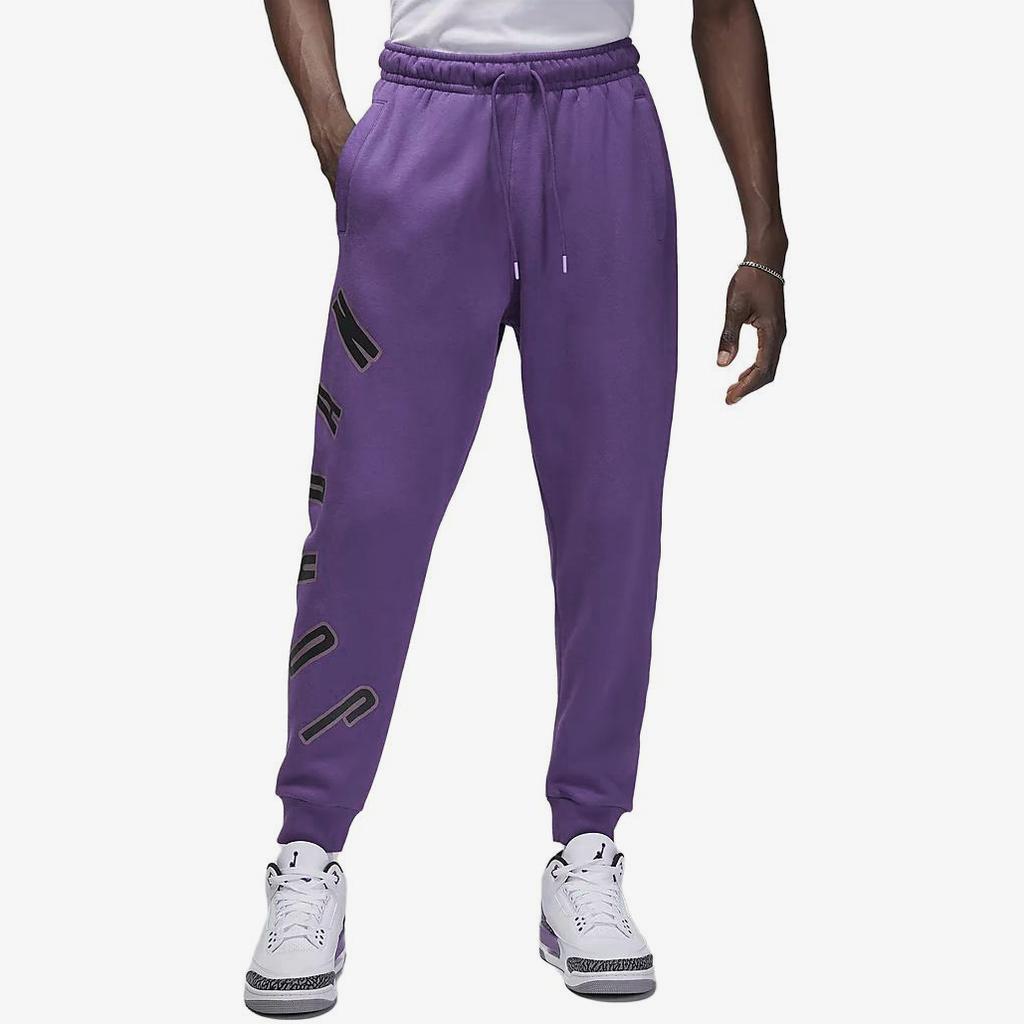 Jordan Flight MVP Cuffed Fleece-Lined Knit Joggers Men Bottoms Purple FB7028-502