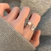 Unique Geometric Open Adjustable Copper Ring For Women With Minimalist Korean Design