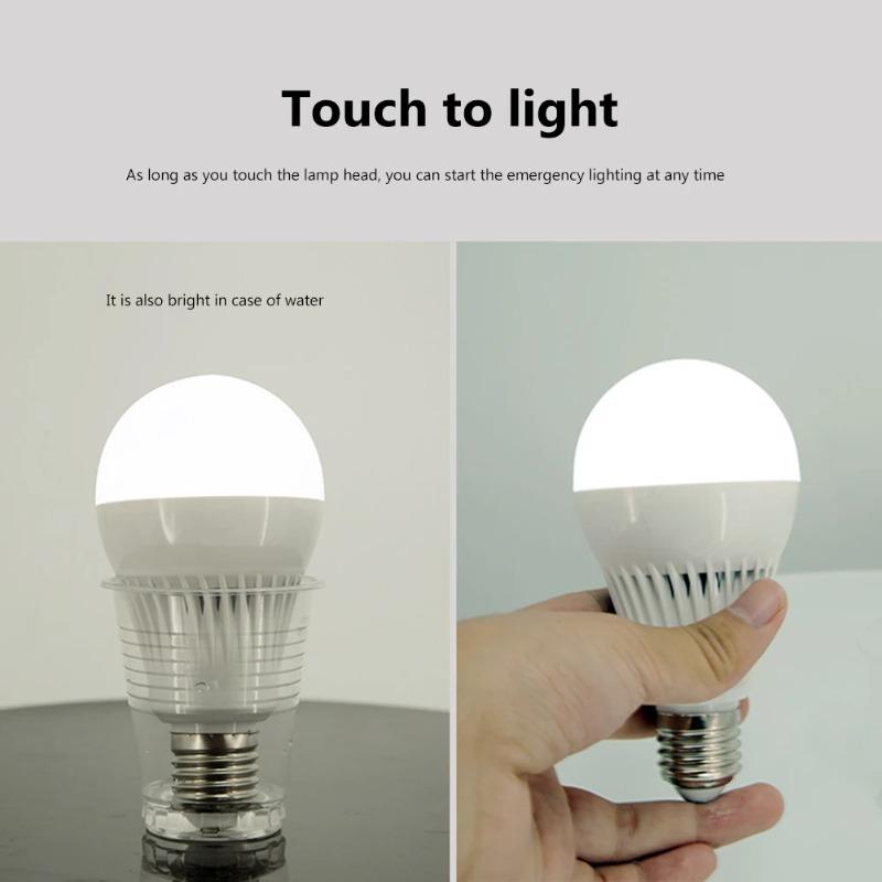 1-3PCS 5/7/9/12/15W Emergency LED Bulb E27 Rechargeable Backup Light 3-5H Battery Life Energy Saving Lamp for Camping Home Power Outage