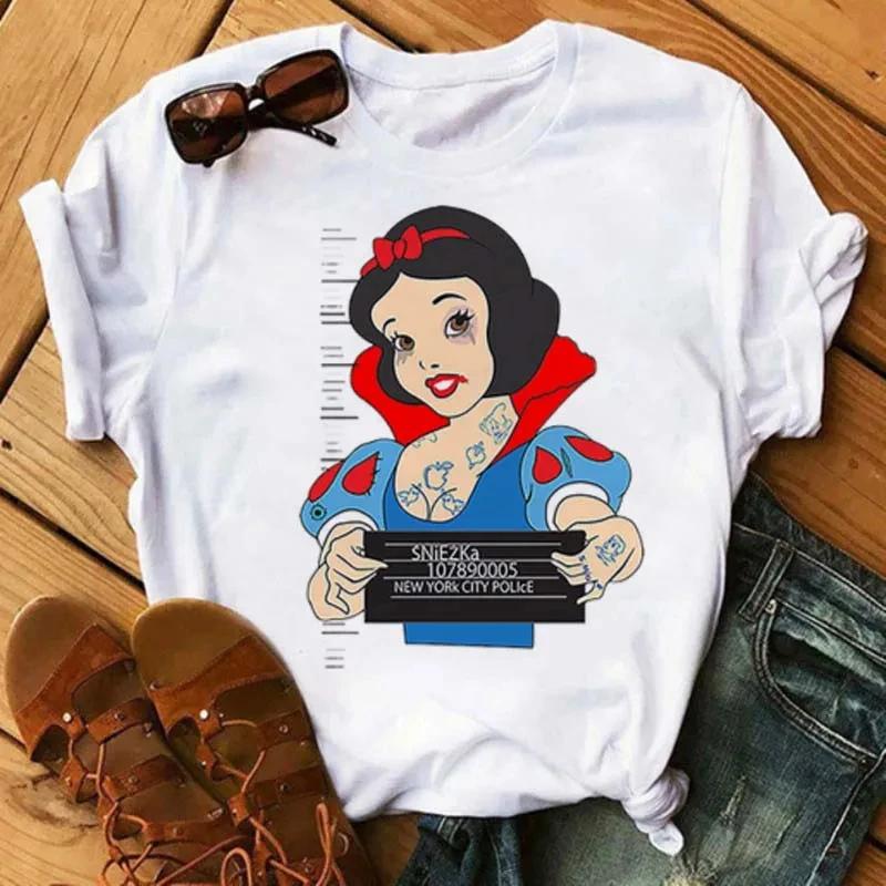 Kawaii Unisex Princess Cotton T-Shirt Summer Tops Harajuku Cartoon Graphic Tees Cute T-shirt Blouses