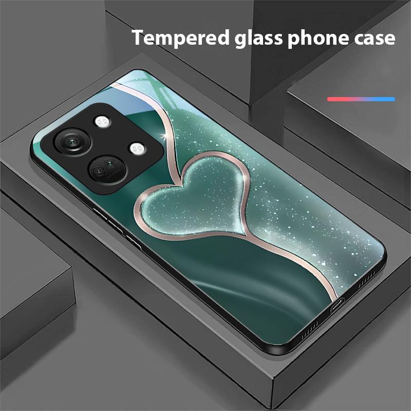 Постепенная Любовь Большая Для OnePlus Nord 3 5 6T 7 Pro 8 12 10T Reno8 Lite 5G 10R Nord N30 Чехол для Телефона из Закаленного Стекла с Жесткой Оболочкой Черный