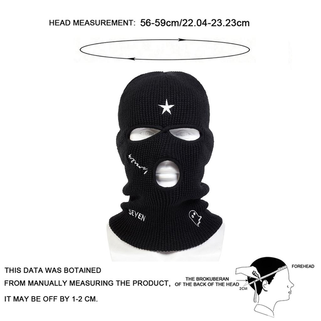 Осенне-зимняя шапка-балаклава с вышитыми буквами, модная ветрозащитная и морозостойкая шапка-пуловер, спортивная кепка для катания на лыжах, теплые шапки-бини