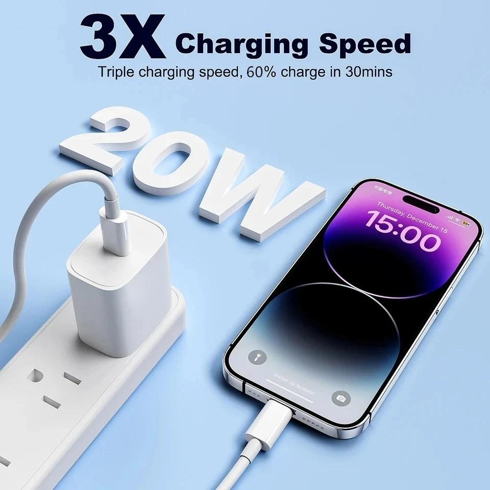 20 Вт PD быстрое зарядное устройство EU US для iPhone 15 14 Plus 11 12 13 Pro Max X XR XS 8 Samsung Huawei быстрая зарядка USB-C адаптер питания с розничной коробкой