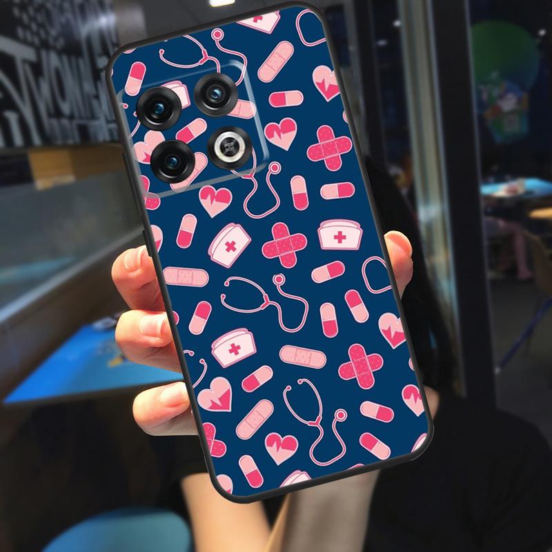 Стетоскоп Сердце Медсестра Медсестра Funda Для OnePlus 13R 13 12 R 11 9 10 Pro 8T 9RT 10T OnePlus Nord CE 4 2 3 Lite N20 N30 Чехол