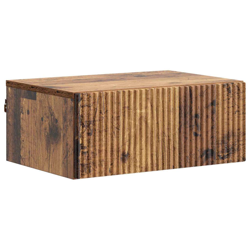 Wall Mounted Nightstand Reclaimed Wood Look 49 x 34.5 x 20 cm