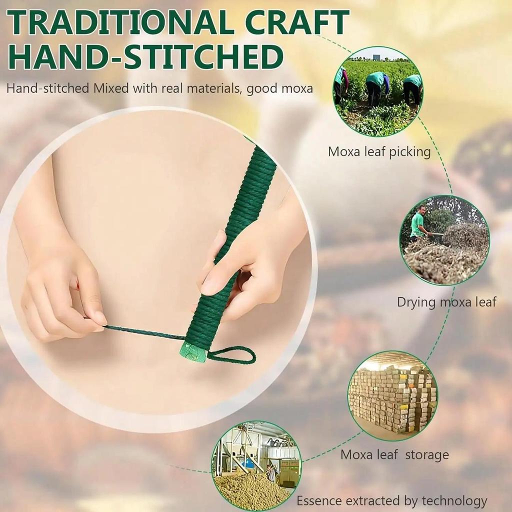 Long Handle Wormwood Massage Hammer - Manual Body Relaxation Tool for Muscle Relief & Wellness