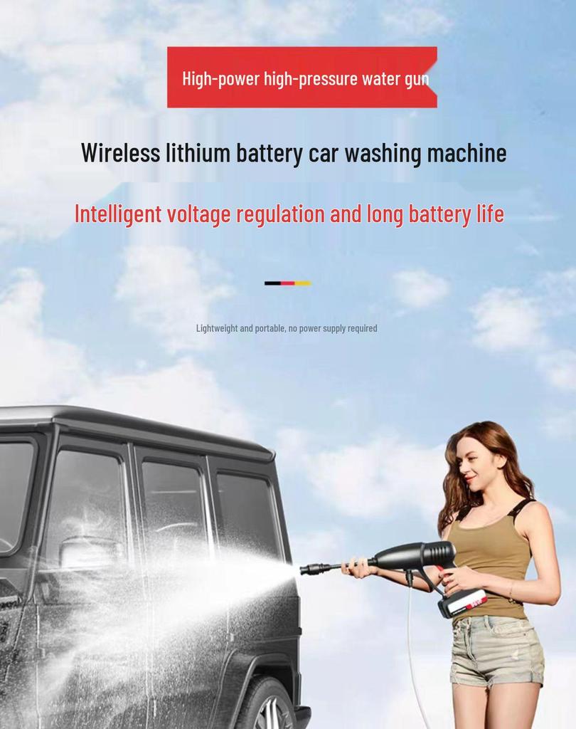Беспроводная электрическая мойка высокого давления для автомобиля с литиевой батареей для бытового использования