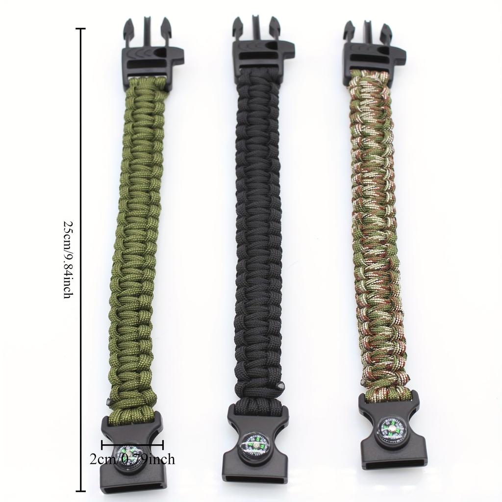 Vintage Style Multi-Function Outdoor Adventure Bracelet with Compass and Whistle Pendant