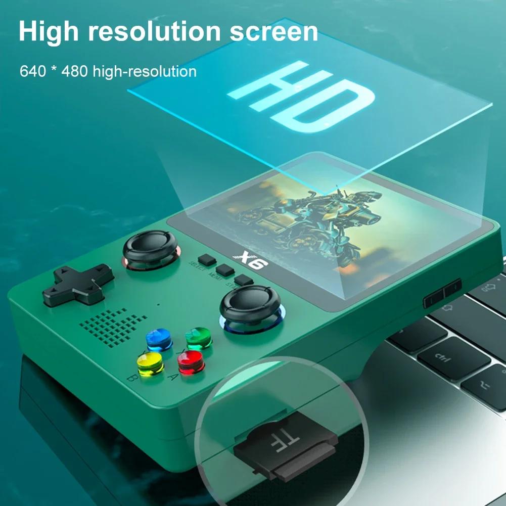 X6 портативная игровая консоль 3,5-дюймовый IPS экран ретро игровой плеер 3D джойстик с 10000+ игр 11 эмулятор для детского подарка