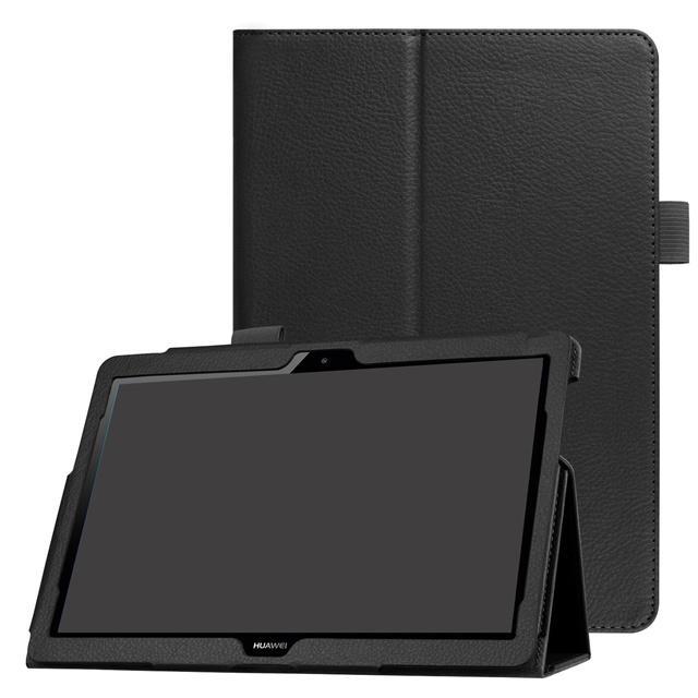 Черный чехол из ПУ кожи для планшета Huawei MediaPad T3 10 с функцией подставки