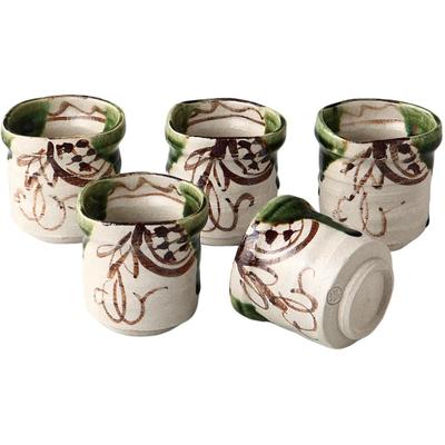 Чайный набор Ale-net, Ш6.3 x Г6.3 x В6.5см, Печь Шиокуса, Чайный набор Окно Орибе, Керамика, Посуда Сэто, Сделано в Японии