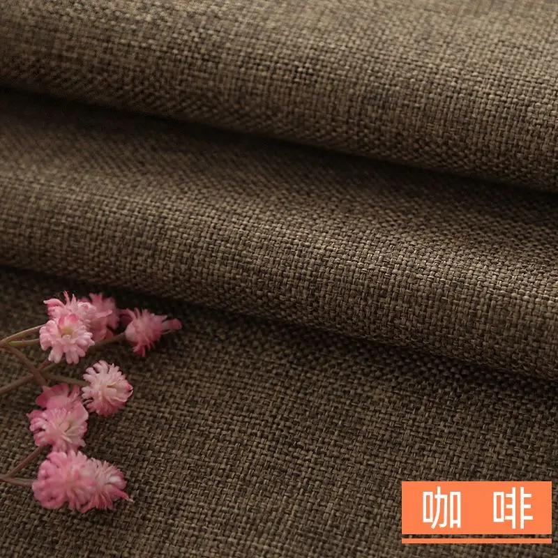 Утолщенная хлопково-льняная ткань полотняного переплетения бамбук на метр для дивана, сумок, скатертей, штор, ткань для шитья своими руками, носимая, черная
