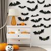 96 шт. Наклейки летучих мышей 3D Хэллоуин украшения летучих мышей светящиеся глаза летучие мыши 96 шт. страшные летучие мыши настенные украшения для ванной комнаты кухни дома