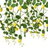 Set of 2 Lifelike Lemon Tree Branches with Green Leaves Yellow Faux Fruit Charm for Wedding and Office Decoration