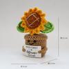 Cute Hand Woven Flowers Pot Kawaii Knitting Flower Crochet Emotional Support Doll Fake Flower Potted Desk Accessories Gift