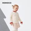 Детский вязаный свитер с цветовыми блоками и рюшами для девочек MOMOCO
