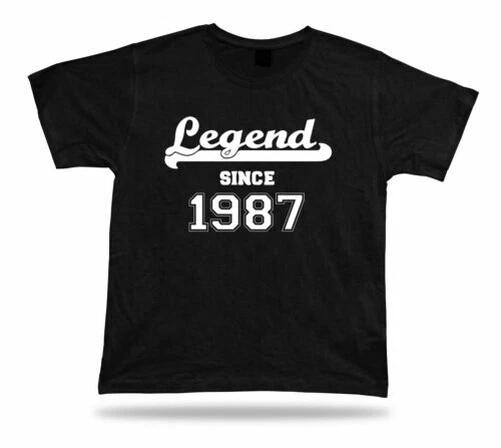 Legend Since 1987 Happy Birthday Gift Present Idea Unisex Printed T-Shirt