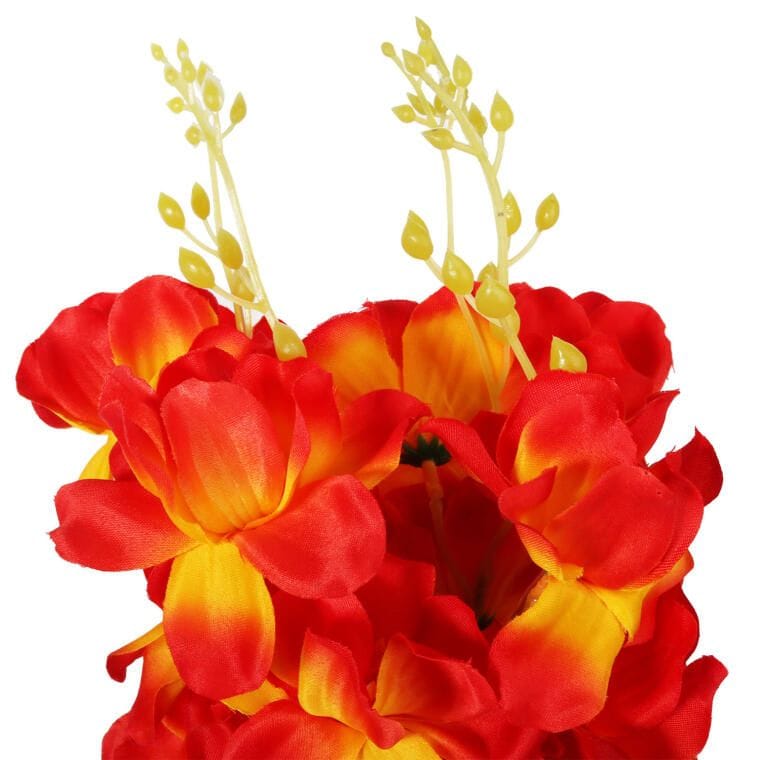 Artificial Orange Orchids - Bouquet of 5, Height 58cm