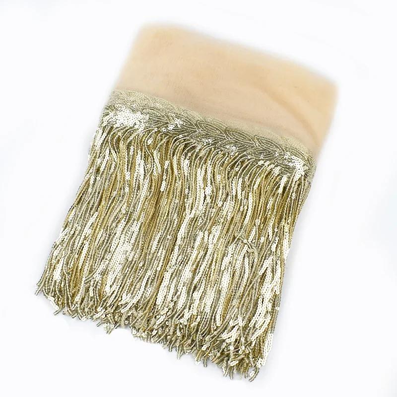 1-10 ярдов Meetee 18 см бахрома с пайетками, кисточки, кружево с блестками, бахрома для танцевальной одежды, платьев, декоративные швейные аксессуары для DIY