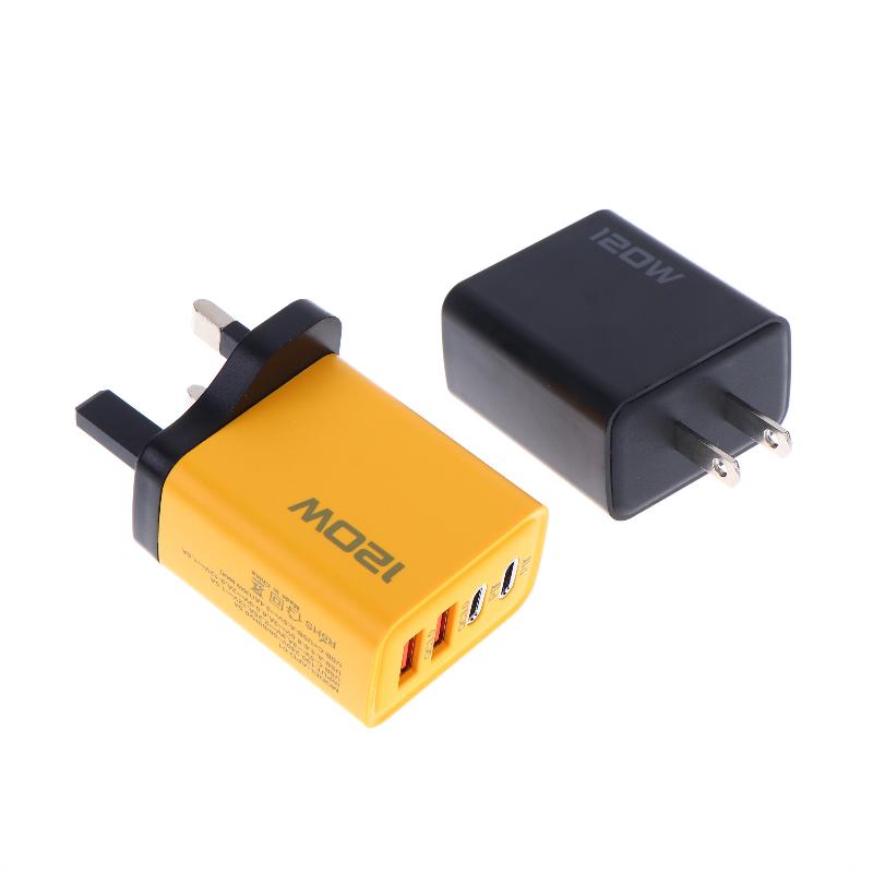 1 шт. EU US UK вилка, дорожная станция-зарядное устройство 4 порта 120 Вт USB C, быстрый адаптер питания PD QC3.0 для телефона