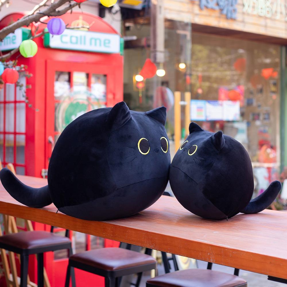 10/30CM Black Cat Plush Pillow Cartoon Cat Head Cat Doll Gift Cuddly Pillow Cushion Doll  Girl