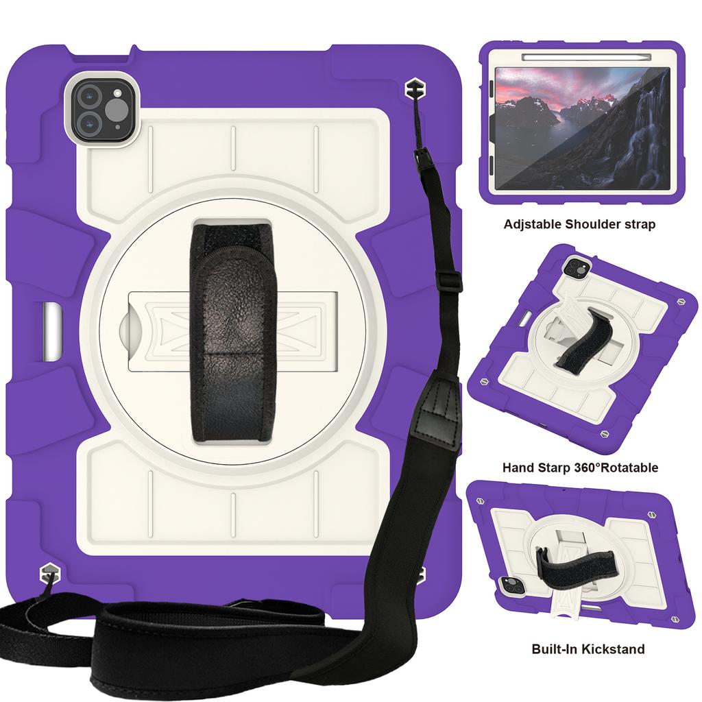 360 Rotating Case Universal for IPad Pro 11 2018 2020 2021 2022 Air 4 5 10.9 Kickstand Cover Shockproof with Hand Shoulder Strap