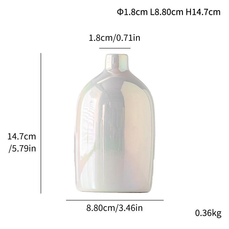 Простая мини-керамическая ваза с гальваническим покрытием, легкая роскошь, домашний декор, креативное украшение